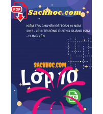 Kiểm tra chuyên đề Toán 10 năm 2018 - 2019 trường Dương Quảng Hàm - Hưng Yên