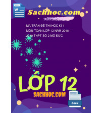 Ma trận đề thi học kì 1 môn Toán lớp 12 năm 2018 - 2019 THPT Số 2 Mộ Đức